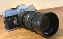 SS-715■送料込■Canon FTb QL 一眼レフカメラ 望遠レンズ KOMURANON 715 Ⅱ 1:4.5 f=75~150mm 1408g●ジャンク扱い/くATら_画像1