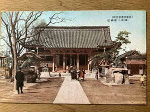 FF-4681 ■送料込■ 東京都 浅草 浅草三社神社 狛犬 女性 人 和装 神社 寺 宗教 風景 景色 戦前 レトロ 絵葉書 写真 古写真/くNAら