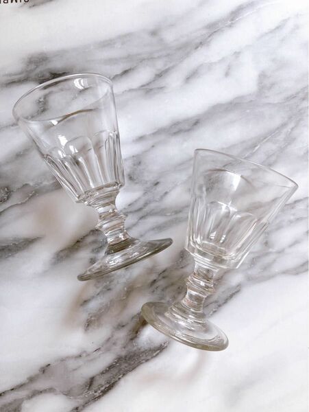 フランスアンティーク　吹きガラス製　グラス ①