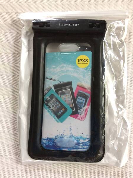未使用★送料無料★Pruvansay★防水ケース★IPX8★6.5インチ以下対応★アームバンド付き★透明★ブラック★