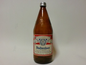 ***バドワイザー ビール スクリューキャップ 空ビン 瓶 ガラス ボトル 1980年代 BUDWEISER AMBER BEER BOTTLE 40オンス? 希少？　