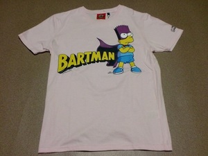 ザ シンプソンズ バード Tシャツ Lサイズ 淡いピンク色 バードマン Bart Simpson BARTMAN T-shirt 23 140913-2新長