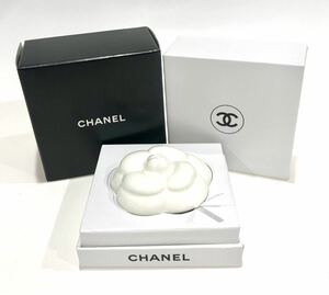 未使用 CHANEL シャネル カメリア ペーパーウェイト アロマプレート ノベルティ セラミック ホワイト 取扱説明書付 送料無料