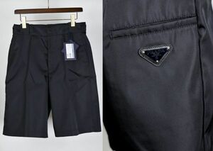 22 PRADA プラダ RE-NYLON ナイロン トライアングル 三角プレート バミューダ ハーフパンツ 44 PANTALONE b6043