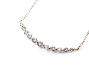 美品 K18 YG ネックレス ■ ダイヤ 0.50ct 1.9g イエローゴールド レディース ■5E5F