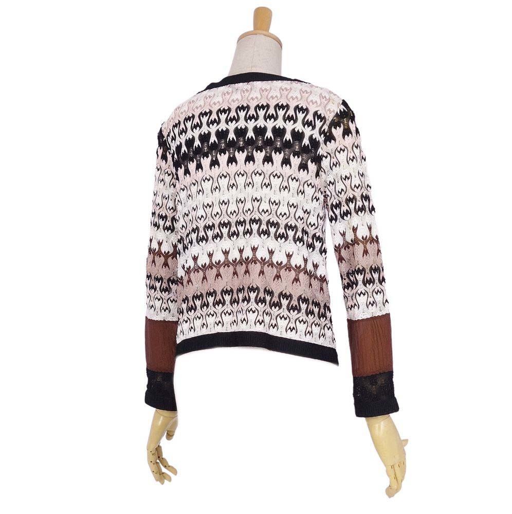 美品 ミッソーニ MISSONI カーディガン ロングスリーブ 総柄 ニット