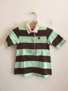 [ free shipping ] used miki HOUSE Miki House bo-da polo-shirt size 80