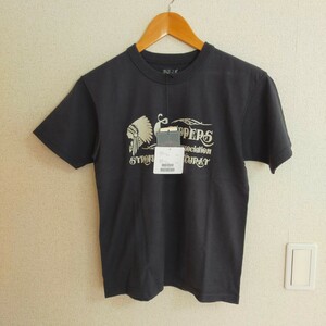 新品未使用タグ付き R.J.B the flat head フラットヘッド TS168 ASSOCIATION 半袖Tシャツ 両面プリント 38 ブラック(黒）