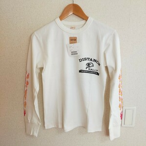 新品未使用タグ付き the flat head フラットヘッド TLS-94W RALLY L/S T-SHIRT Tシャツ 長袖 36 ホワイト(白)