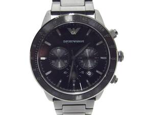 未使用★EMPORIO ARMANI エンポリオ・アルマーニ クロノグラフ AR11242 ブラック クォーツ 腕時計 /B6647