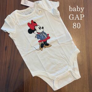 【新品】baby GAP ディズニー ベビー ギャップ 半袖 ミニー ロンパース ボディシャツ ボディスーツ 80cm
