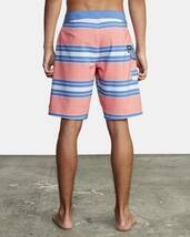 RVCA Uncivil Stripe Boardshort Coral Pink W32 ボードショーツ_画像2