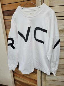 RVCA ルーカ ビックロゴ ヘビー 長袖 Tシャツ ビッグ オーバー サイズ シルエットロンT ロングスリーブ ユニセックス ホワイト 白