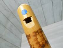 ＠モロッコ楽器⑯ フルート竹笛 リコーダー形 １本 海外伝統楽器 縦笛 コレクション 竹工芸品_画像6