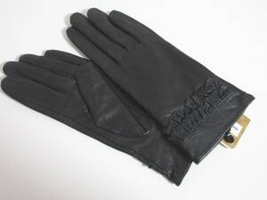  unused goods WARMEN leather gloves glove black black lady's M yg4094