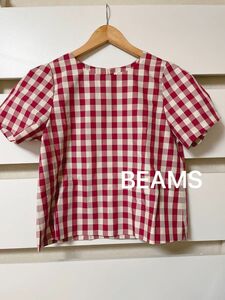 BMING LIFE STORE BY BEAMS チェック　トップス 濃ピンク