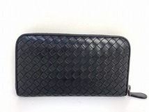 送料無料★ ボッテガ ヴェネタ BOTTEGA VENETA レザー 長財布 小銭入れあり★ブラック_画像2