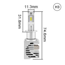 LEDヘッドライト H3 DC12V 12000ルーメン 6000K ホワイト 新車検対応 2本セット 1年保証_画像6