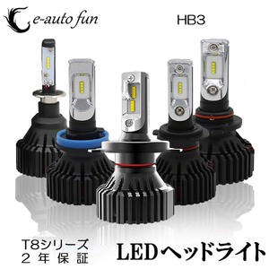 LEDヘッドライト HB3 DC12V/24V 12000ルーメン 6500K ホワイト 車検対応 2本セット 2年保証