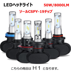 LEDヘッドライト H1 DC12V 8000ルーメン 6500K ホワイト 車検対応 2本セット 1年保証