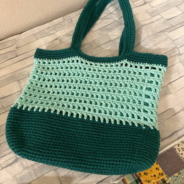 トートバッグ グリーン ハンドメイド