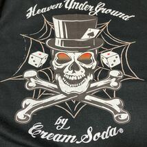 【未使用】CREAM SODAクリームソーダ HUG Tシャツ ブラック Lサイズ ロカビリー ブラックキャッツ ピンクドラゴン_画像6