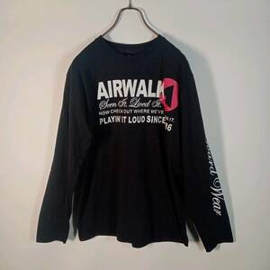 M AIRWALK ロングTシャツ ブラック バックロゴ タグ付き リユース ultramto