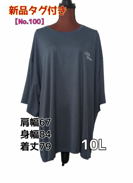 【No.100】新品タグ付き**大きいサイズドライTシャツ*サイズサイズ10L