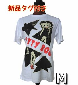 【No.82】新品タグ付き**Betty Boop*白バックプリント半袖Tシャツ*サイズM