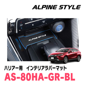 ハリアー(80系・R2/6～現在)専用　ALPINE STYLE / AS-80HA-GR-RE　インテリアラバーマット(ブラック×ブルー)