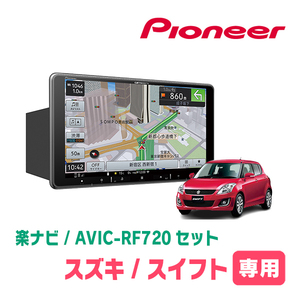 スイフト(ZC*2S・H22/9～H29/1)専用セット　PIONEER/AVIC-RF720　9インチ/フローティングナビ(配線/パネル込)