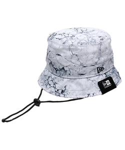 新品タグ付き 白 Mサイズ ニューエラ バケットハット NEWERA BUCKET HAT MARBLE MIX サファリタイプ あご紐付き