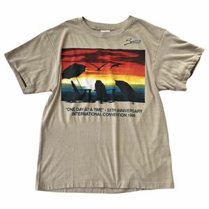 【ヴィンテージ】90s シアトル 55周年記念 アートプリントTシャツ XL 半袖 ベージュ シングルステッチ 90年代 ビンテージTシャツ USA製