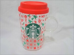 新品 STARBUCKS ホリデー 2022：耐熱グラスマグRED CUP355ml スターバックス スタバ 