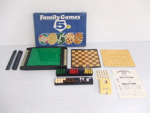 【お買得】★Family Games 5★オセロ/将棋/ダイヤモンドゲーム/チェッカー/バックギャモン　　ツクダオリジナル/ボードゲーム/欠品あり