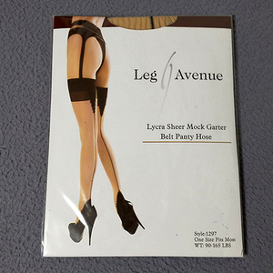 ライクラ ガーターベルト模様 シアー パンティストッキング サイズ:フリー(M-L) LegAvenue 1297　新品・未使用