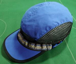 ^KAVU Cub - polyester 100% 6 panel strap mesh cap Trail Runner blue / black L beautiful goods!!!^
