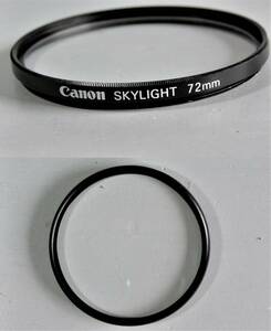 CANON　(65)　 中古・レンズフィルター　72㎜　SKYLIGHT（レンズ保護兼用、紫外線吸収）　キャノン