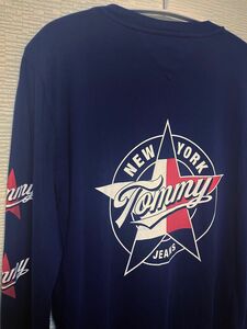 【TOMMY JEANS】トミージーンズ ロングスリーブ Tシャツ ロンT トップス バックロゴ ネイビー