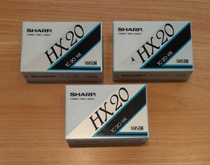 SHARP コンパクトビデオカセット HX20 TC-20 HX シャープ COMPACT VIDEO CASSETTE カセットテープ VHS C 3本 まとめ売り