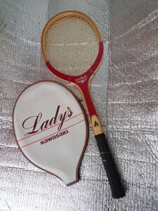 KAWASAKI hardball tennis racket LADY MERIT Kawasaki wooden reti-melito retro 