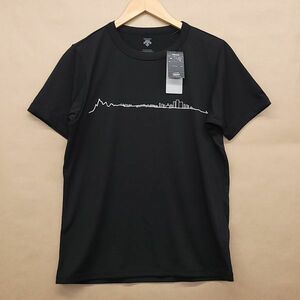 261410【Mサイズ】未使用 DESCENTE 吸水速乾 グラフィック ショートスリーブ シャツ 半袖 Tシャツ ブラック UVカット デサント