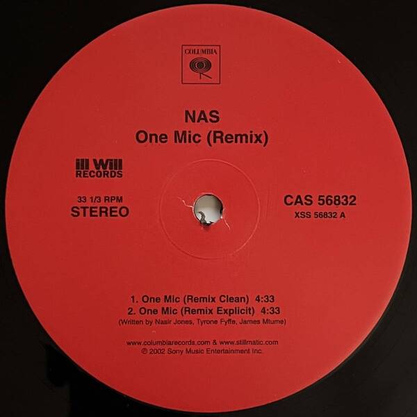 Nas - One Mic (Remix) (USオリジナル/プロモオンリー/Promo)