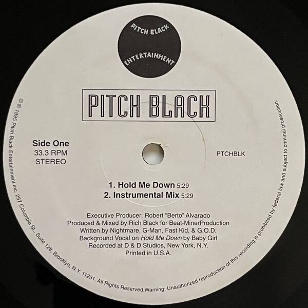 Pitch Black - Hold Me Down / Ashes To Ashes (USオリジナル) (アングラ名盤)