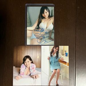 杉原杏璃　直筆サイン入りL版写真　　写真集特典L版写真2枚　計3枚セット