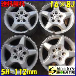 4本SET 会社宛 送料無料 16×8J メルセデス ベンツ Mクラス W163 純正 アルミ 5穴 PCD 112mm +62 ハブ径66.6mm 店頭交換OK 特価！NO,Z1652