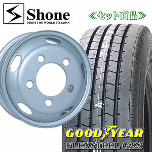 在庫要確認 キャンター用 グッドイヤー FLEX STEEL G223 205/70R16 111/109 LT 鉄ホイール付 16×5.5 +115 4本価格 夏 NO,GY024SH300-4