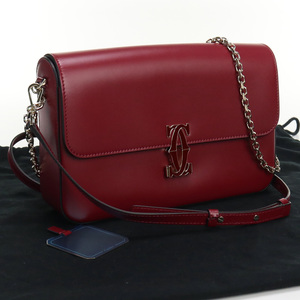 Используемый / неиспользованный карьериер Cartier Double C Du Cartier Cheam Bag Small L1002310 Bordeaux Rank: S US-1