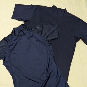 +AT33 xanax TIGORA ザナックス ティゴラ メンズ L 半袖 Tシャツ カットソー 2点 セット 紺 ネイビー スポーツ ウェア 野球