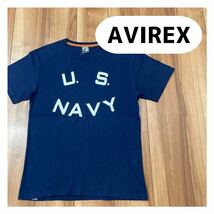 AVIREX アヴィレックス PX Tシャツ 半袖 ビッグロゴ プリントロゴ US NAVY アメカジ ミリタリー ネイビー サイズL 玉mc1632_画像1